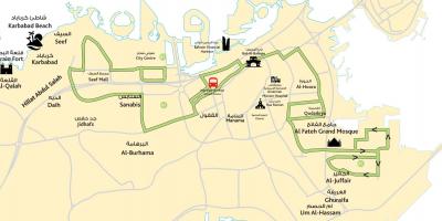 Mapa hiriaren erdigunean Bahrain