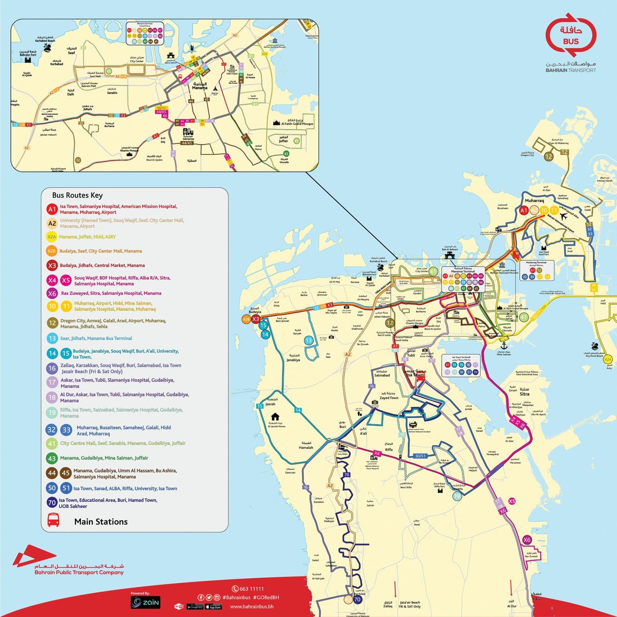 mapa Bahrain autobusa