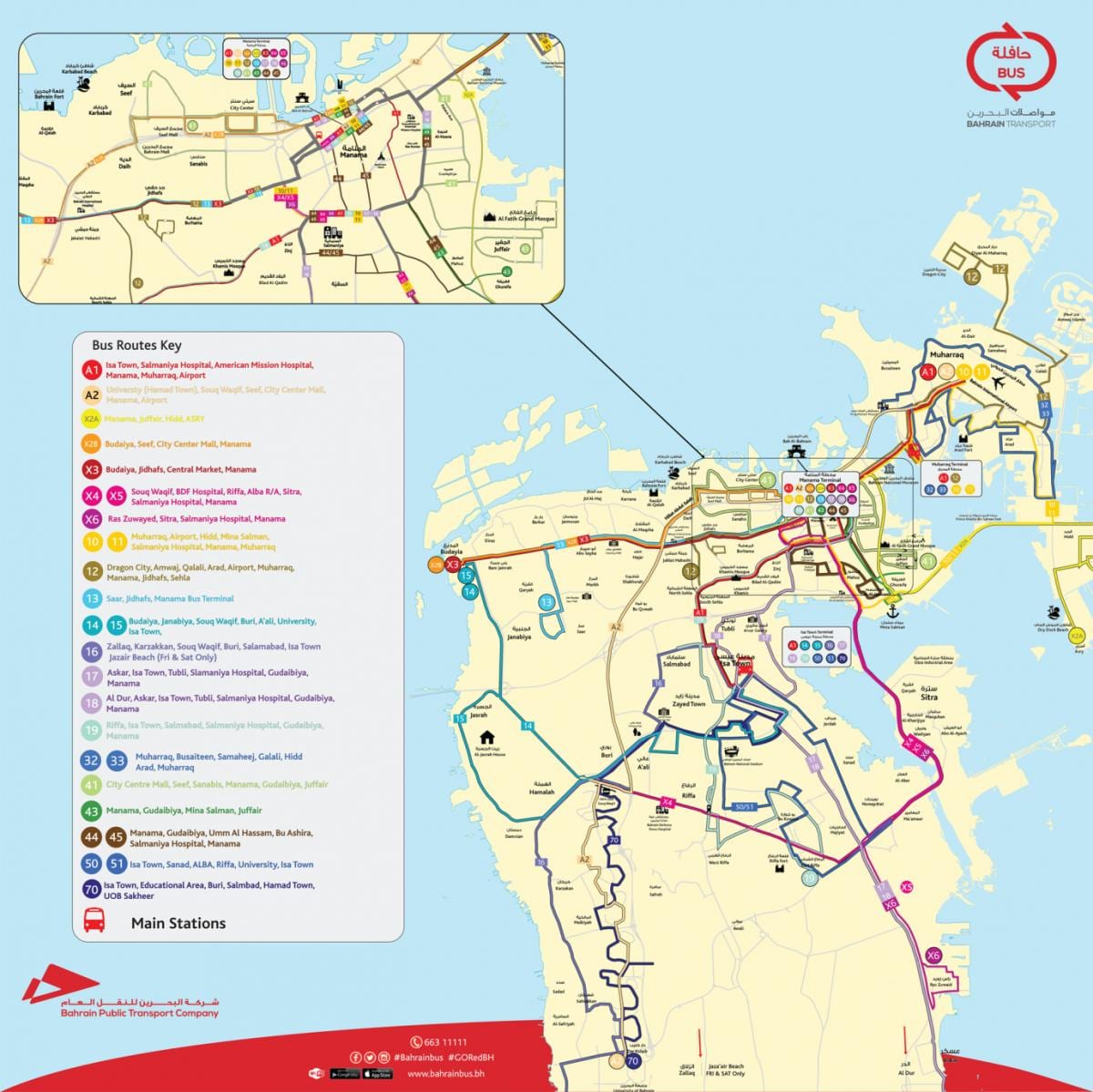 Bahrain autobus ibilbidea mapa