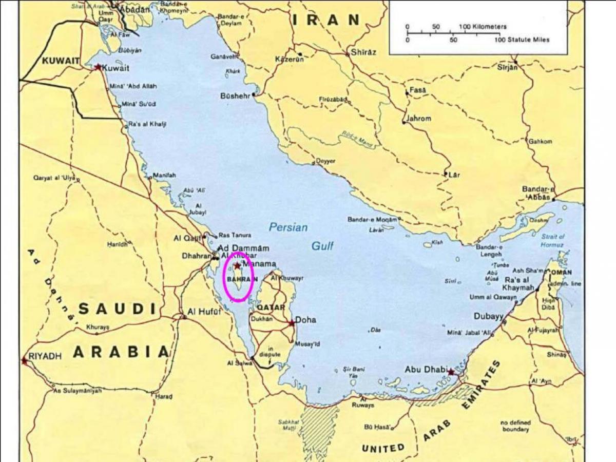 mapa Bahrain irla 