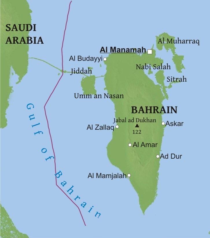 mapa Bahrain zubia