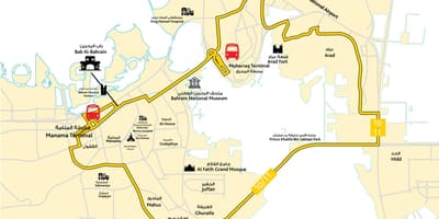 Mapa Bahrain eskola gidatzeko errepide