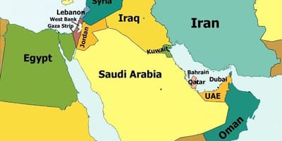 Mapa Bahrain eta inguruetan